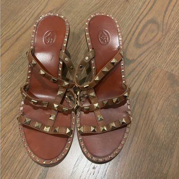 Ash Brown Studded Sandals - Picture 1 of 6